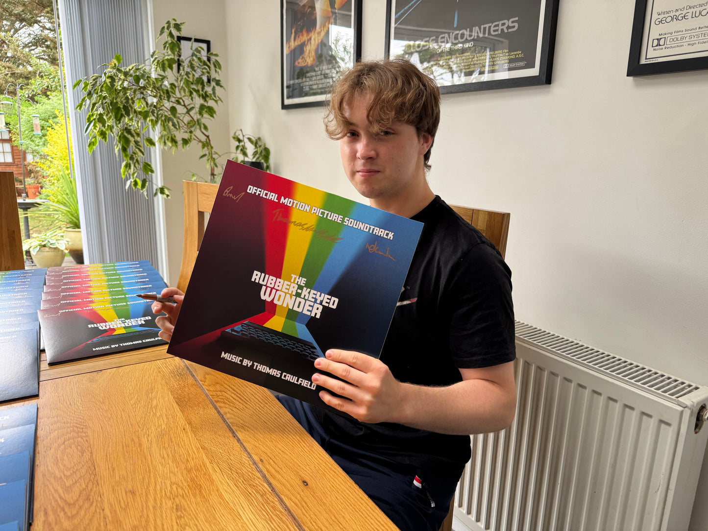 THE RUBBER-KEYED WONDER OFFICIAL MOVIE SOUNDTRACK COLLECTION VINYL & CASSETTE + ZX SPECTRUM GAME