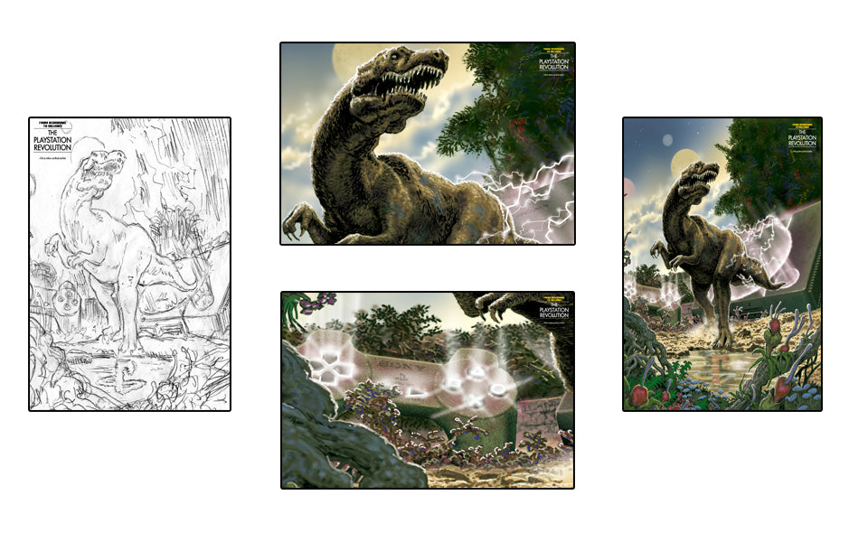 The Playstation Revolution Oliver Frey art 4 x A6 Postcard set