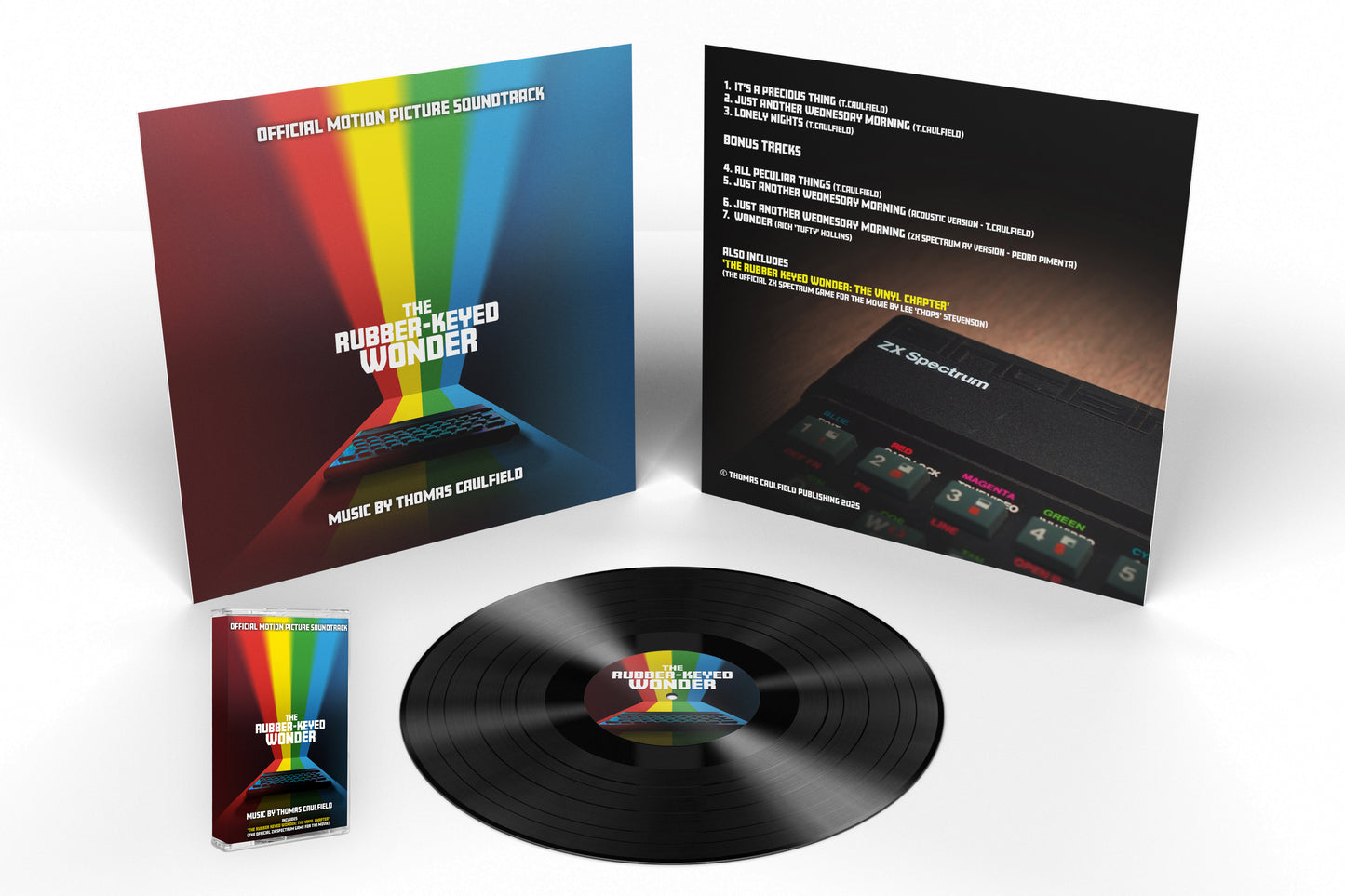 THE RUBBER-KEYED WONDER OFFICIAL MOVIE SOUNDTRACK COLLECTION VINYL & CASSETTE + ZX SPECTRUM GAME