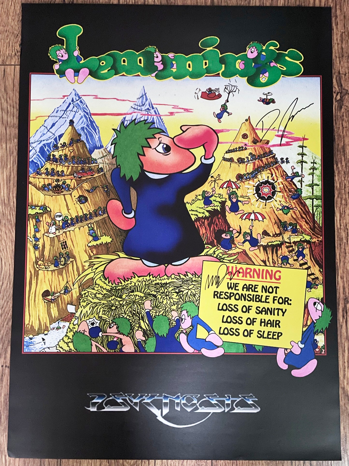 Lemmings 'Signed' A2 'Glossy' poster by Mike Dailly & Dave Jones