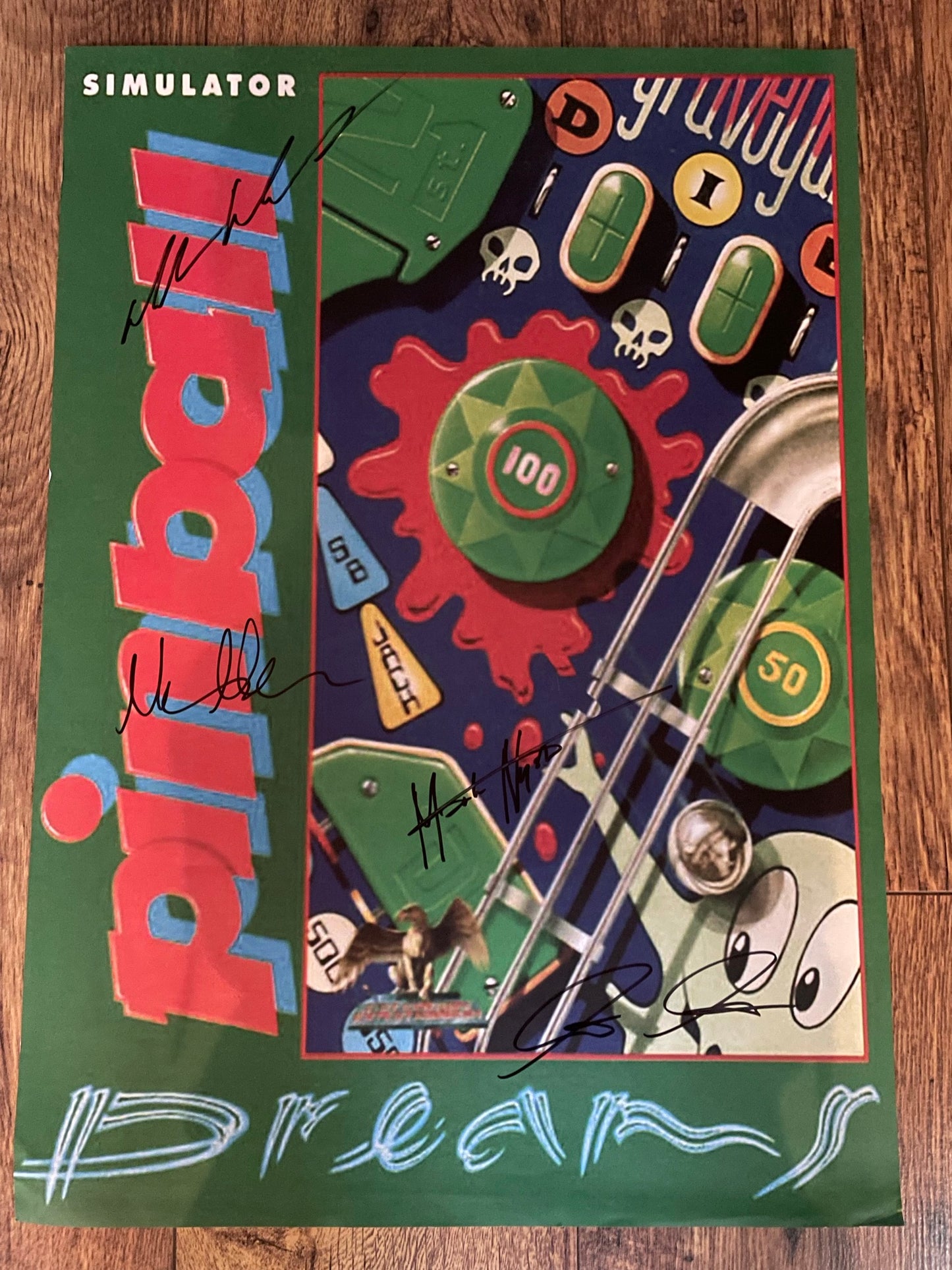 DICE Pinball Dreams 'Signed' A2 Poster - signed by FREDRIK LILJEGREN, ANDREAS AXELSSON, MARKUS NYSTRÖM, OLOF GUSTAFSSON